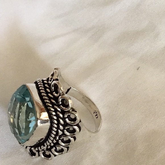 NWOT Blue Topaz wrap Gorgeous 925 Size 8 Awesome - Picture 6 of 7